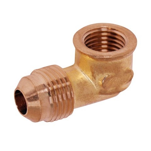 Everflow 1/2" Flare x 3/8" FIP Reducing 90° Elbow Pipe Fitting; Brass F50R-1238